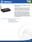 Módem wireless router ADSL 2/2+ N150