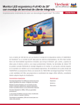 Monitor LED ergonómico Full HD de 28" con montaje