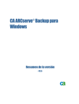 CA ARCserve Backup para Windows Resumen de la versión