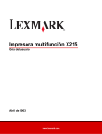 Guía del usuario de la impresora multifunción Lexmark X215