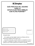 guía práctica del usuario para la estufa eléctrica dimplex con filtro