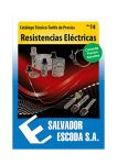 Catálogo-Tarifa de Resistencias Eléctricas