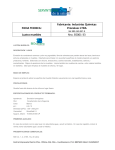 FICHA TECNICA: Fabricante: Industrias Químicas Pronalvec LTDA