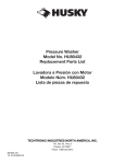 Pressure Washer Model No. HU80432 Replacement Parts List
