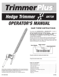 Hedge Trimmer OPERATOR`S MANUAL