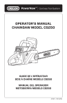 operator`s manual chainsaw model cs250