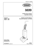 Upright Vacuum Cleaner Operator and Parts Manual