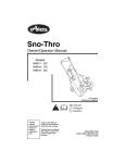 Single-Stage Sno-Thro Owner`s Manual