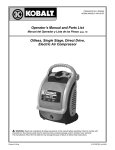 Operator`s Manual and Parts List Oilless, Single Stage, Direct Drive