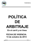 En el carril y en línea FECHA DE VIGENCIA: 13 de octubre de 2013