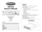 CR1610 Owner`s Manual