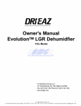 Dri-Eaz Evolution Dehumidifier Manual