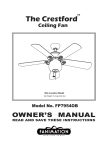 Fanimation FP7954OB Ceiling Fan - Owner`s Manual