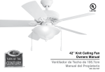 42” Knit Ceiling Fan Owners Manual Ventilador de Techo