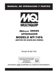 MODELO MT-74FA - Multiquip Inc.