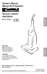 Owner`s Manual Manual Del Propietario Vacuum Cleaner Aspiradora