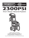 Owner`s Manual / Manual del Propietario - Ppe- pressure
