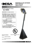 PROPANE/LP GAS OUTDOOR PATIO HEATER