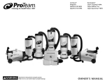 OWNER`S MANUAL - Pro-Team Backpack Vacuums