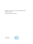 Equipo de factor de forma pequeña Dell OptiPlex 7020 Manual del
