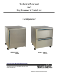 Technical M anual and Replacem ent Parts List Refrigerator