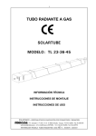 tubo radiante a gas solartube modelo: tl 23-36-45