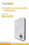 Manual de instalación calentador BILANZ10 Manual de