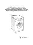 Manual de instalación y uso de la lavadora Manuel d`installation et d