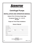 Centrifugal Pumps INSTALLATION AND OPERATION MANUAL