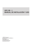 OPC DE - 1 MANUAL DE INSTALACIÓN Y USO