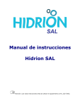 Manual de instrucciones Hidrion Sal