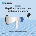 Megáfono de mano con grabadora y sirena