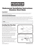 Undermount Installation Instructions: Stainless Steel Sinks