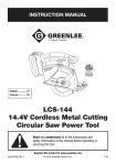 LCS-144 14.4V Cordless Metal Cutting Circular Saw