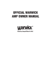 OFFICIAL WARWICK AMP OWNER MANUAL