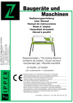 Bedienungsanleitung Fliesenschneider ZI-FS200