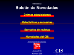 Boletín de Novedades - Centro de Investigaciones Sociológicas