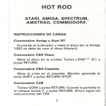 Hot Rod - Sinclair ZX Spectrum - Manual