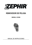 removedor de pelusa modelo: zhv60