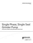 Single Phase, Single Seal Grinder Pump