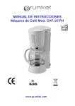 MANUAL DE INSTRUCCIONES Máquina de Café Mod