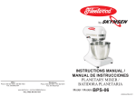 instructions manual / planetary mixer / batidora planetaria manual