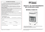 manual de funcionamiento de la estufa a gas. modelo egb 610