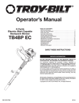 Operator`s Manual - Troy-Bilt