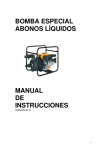 bomba especial abonos líquidos manual de instrucciones