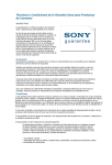 Términos y Condiciones de la Garantía Sony para Productos de