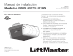 Manuals de instalación Modelos 8065, 8075, y 8165