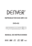 reproductor dvd/ mp3/ cd dvd-432 manual de instrucciones