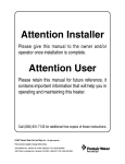 Attention Installer Attention User