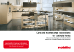Care and maintenance instructions for laminate fronts